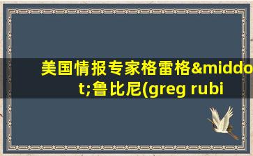 美国情报专家格雷格·鲁比尼(greg rubini)